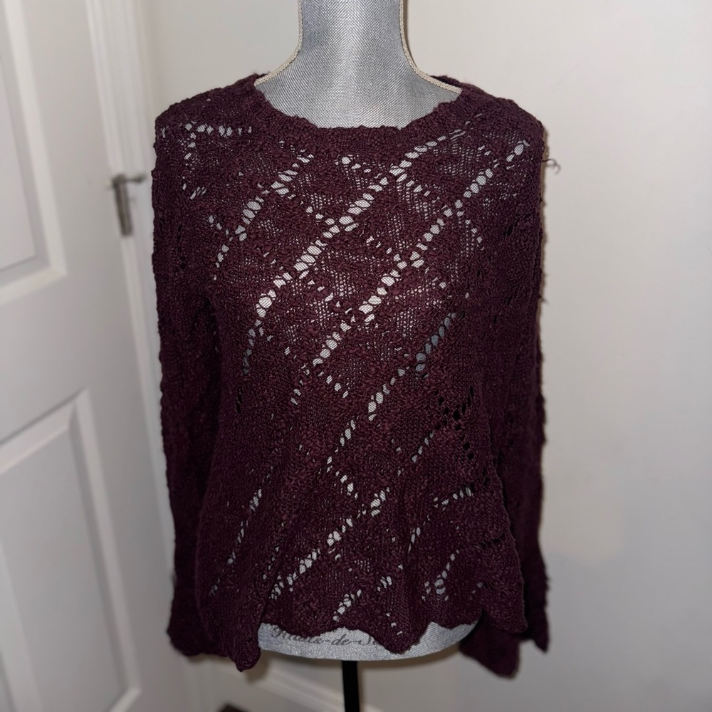 Kendall & Kylie Maroon Knit Sweater